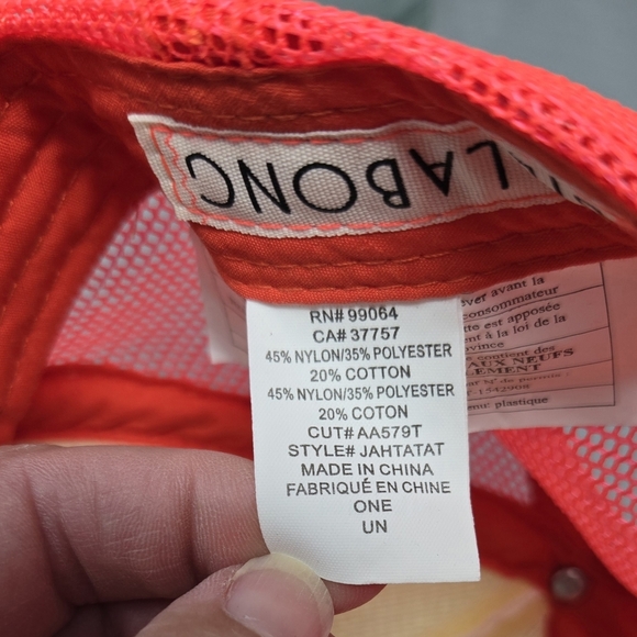 Billabong Snapback Boho Trucker Hat Pink/Orange Adult One Size Unisex Hamsa Hand - Picture 9 of 9